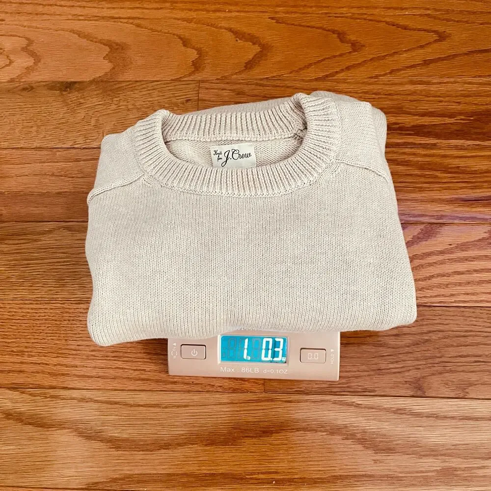 J.Crew Heritage Cotton Crewneck Sweater Mens XS Heather Sand Pullover Knit B1841